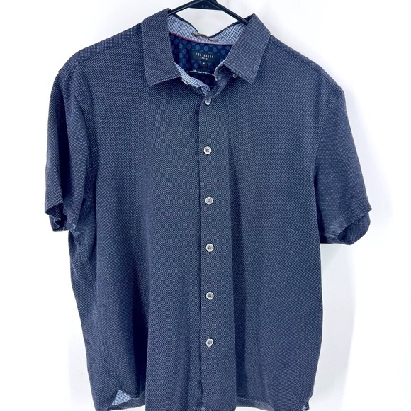 Ted Baker London Gray Button Down Polo Shirt - Picture 2 of 7